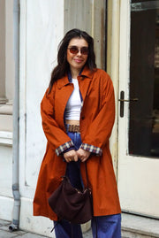 Vintage Classic Trench Coat (S-M) | Terracotta