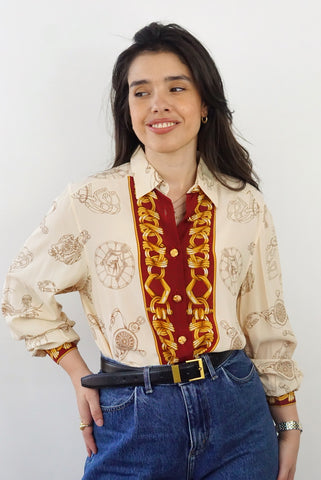 Silk Vintage Shirt (S-M)| Printed