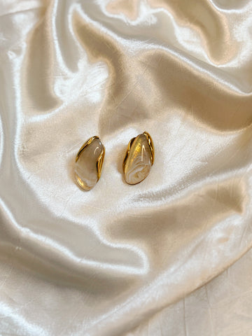 Unique Statement Earrings | Beige