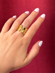 Unique Statement Ring | Gold