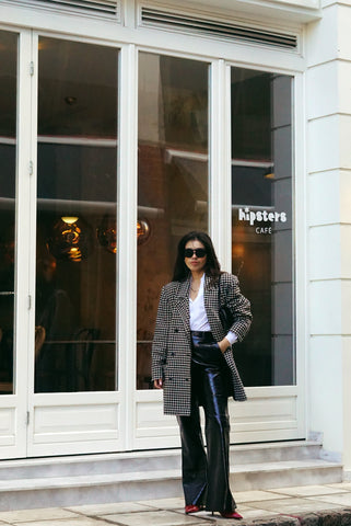 Unique Vintage Coat | Pied de Poule (L)