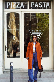 Vintage Classic Trench Coat (S-M) | Terracotta