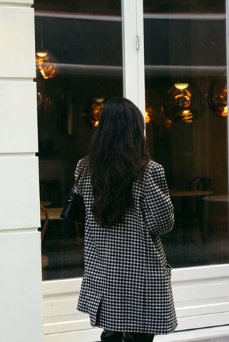 Unique Vintage Coat | Pied de Poule (L)