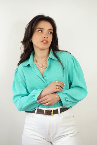 Unique Vintage Shirt (M-L)| Turquoise