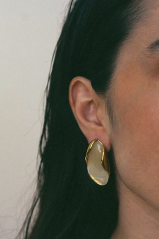 Unique Statement Earrings | Beige