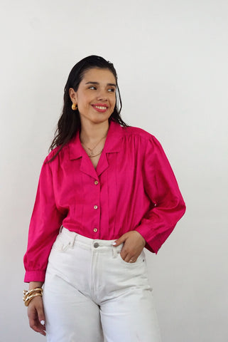 Unique Vintage Shirt (S-M)| Fuchsia