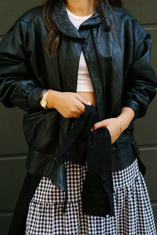 Vintage Leather Jacket (S-L) | Black