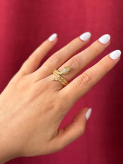 Unique Statement Snake Ring | Gold
