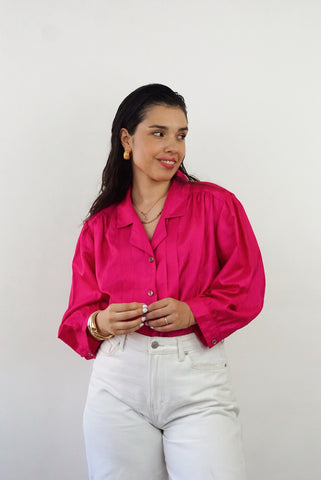 Unique Vintage Shirt (S-M)| Fuchsia