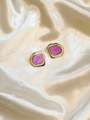Unique Statement Earrings | Purple Gold