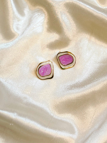 Unique Statement Earrings | Purple Gold