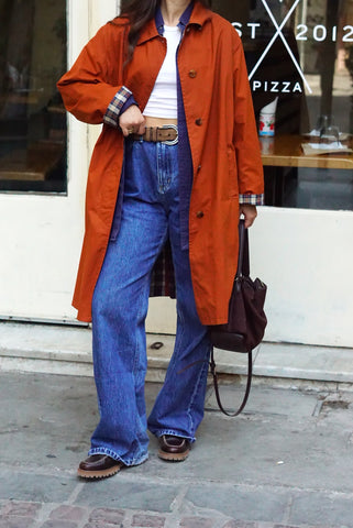 Vintage Classic Trench Coat (S-M) | Terracotta