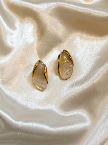 Unique Statement Earrings | Beige