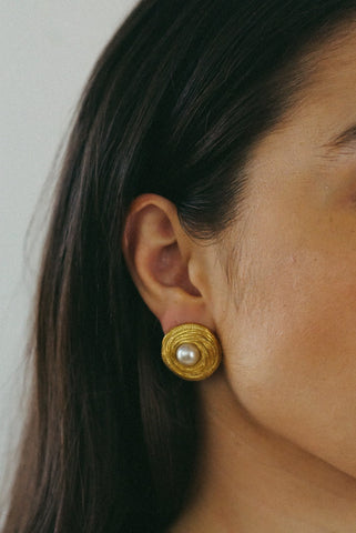 Pearl Statement Earrings | Gold