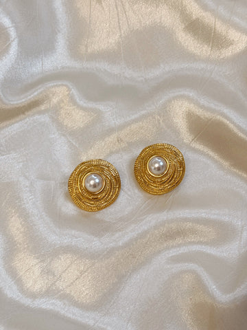 Pearl Statement Earrings | Gold