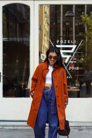 Vintage Classic Trench Coat (S-M) | Terracotta