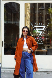 Vintage Classic Trench Coat (S-M) | Terracotta