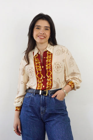 Silk Vintage Shirt (S-M)| Printed