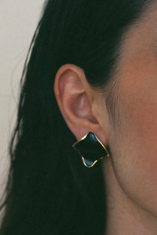 Unique Statement Earrings | Black Gold