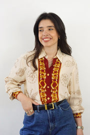 Silk Vintage Shirt (S-M)| Printed