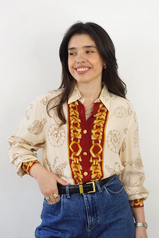Silk Vintage Shirt (S-M)| Printed