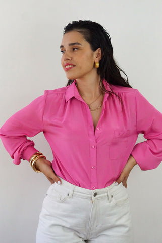 Unique Vintage Shirt (S-M)| Fuchsia