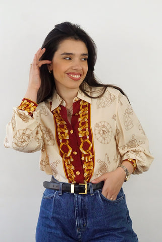 Silk Vintage Shirt (S-M)| Printed