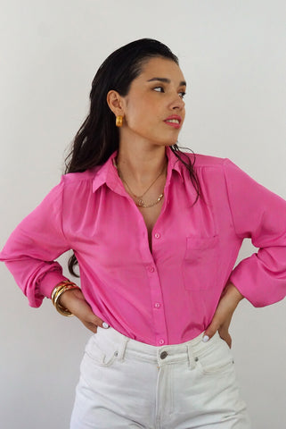 Unique Vintage Shirt (S-M)| Fuchsia