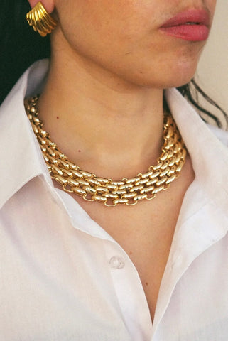 Vintage Statement Chain Necklace | Gold