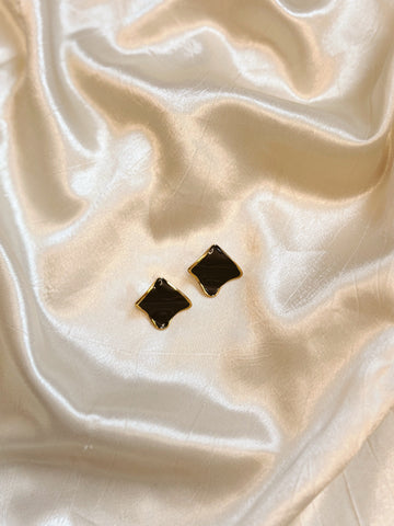 Unique Statement Earrings | Black Gold