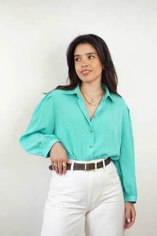 Unique Vintage Shirt (M-L)| Turquoise