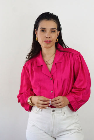 Unique Vintage Shirt (S-M)| Fuchsia