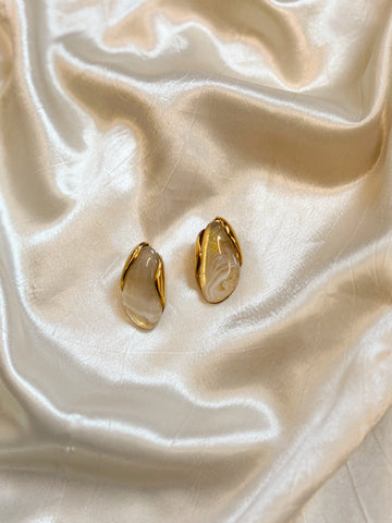 Unique Statement Earrings | Beige