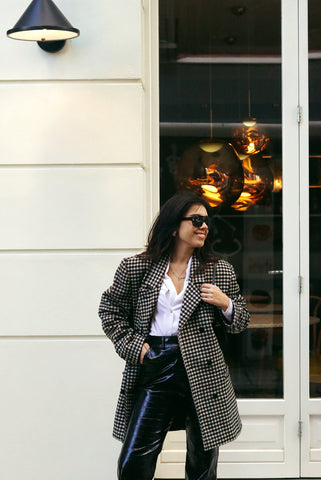 Unique Vintage Coat | Pied de Poule (L)