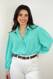 Unique Vintage Shirt (M-L)| Turquoise