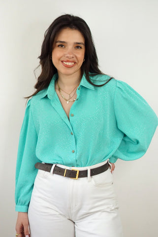 Unique Vintage Shirt (M-L)| Turquoise