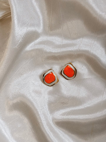 Unique Statement Earrings | Orange