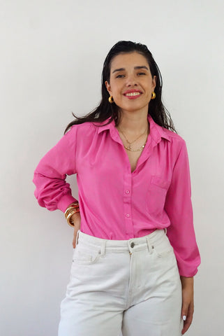 Unique Vintage Shirt (S-M)| Fuchsia