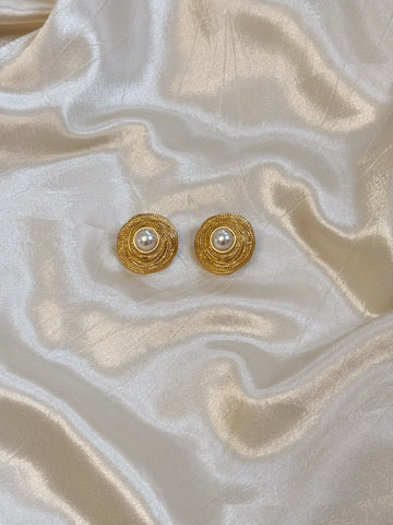 Pearl Statement Earrings | Gold