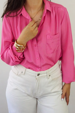 Unique Vintage Shirt (S-M)| Fuchsia