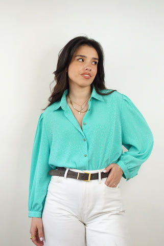 Unique Vintage Shirt (M-L)| Turquoise