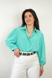 Unique Vintage Shirt (M-L)| Turquoise