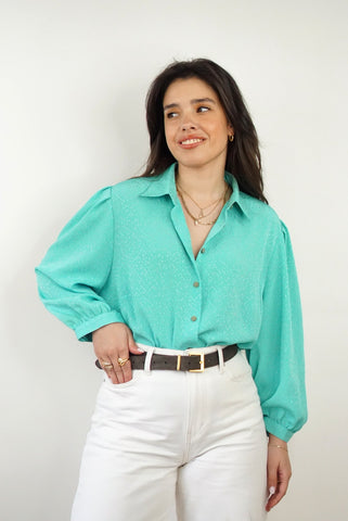 Unique Vintage Shirt (M-L)| Turquoise
