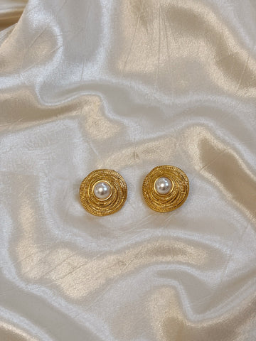 Pearl Statement Earrings | Gold