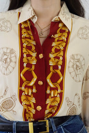 Silk Vintage Shirt (S-M)| Printed