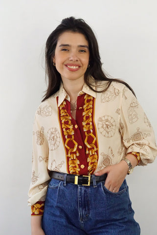 Silk Vintage Shirt (S-M)| Printed