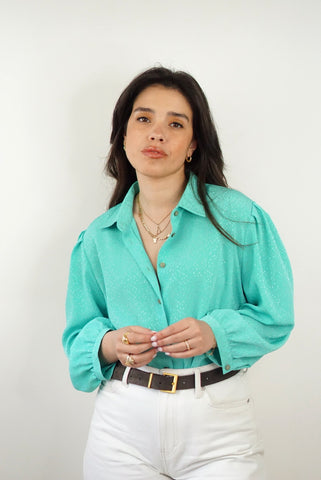 Unique Vintage Shirt (M-L)| Turquoise
