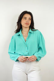 Unique Vintage Shirt (M-L)| Turquoise