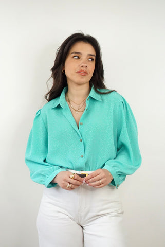 Unique Vintage Shirt (M-L)| Turquoise