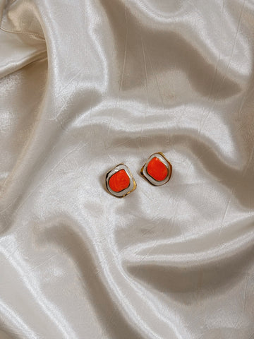 Unique Statement Earrings | Orange
